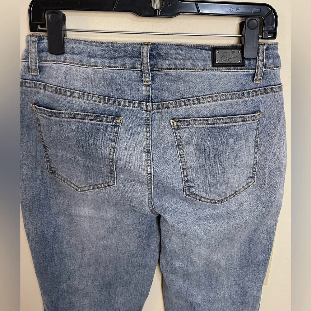 Earl Jeans Embroidered Ankle Skinny Denim Jeans Pant Sz 8 - Picture 12 of 17